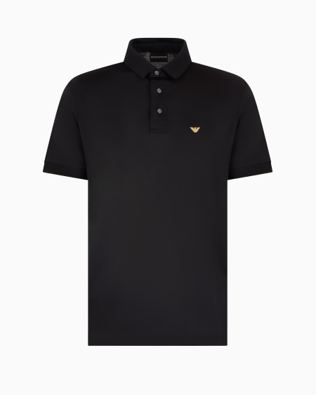 Armani Polo de punto de mezcla de lyocell con bordado ASV