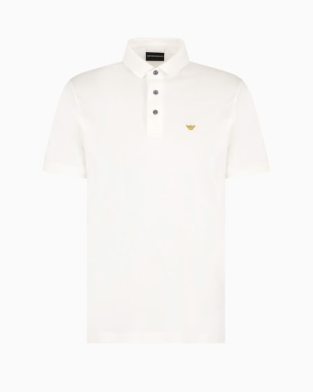 Armani Polo de punto de mezcla de lyocell con bordado ASV