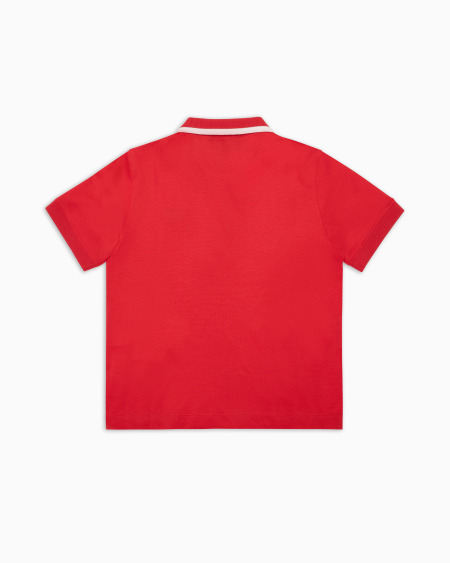 Armani Polo De Punto De Mezcla De Lyocell Con Logotipo Bordado ASV