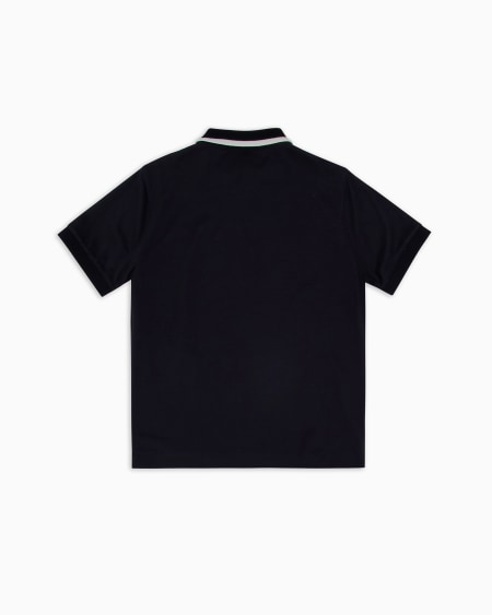 Armani Polo De Punto De Mezcla De Lyocell Con Logotipo Bordado ASV