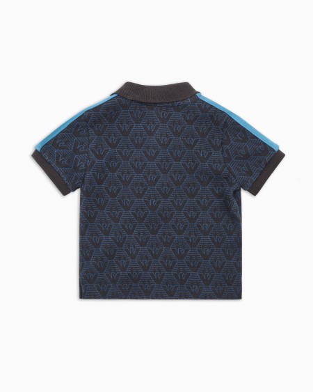 Armani Polo De Punto Jacquard Con Motivo Integral De águila