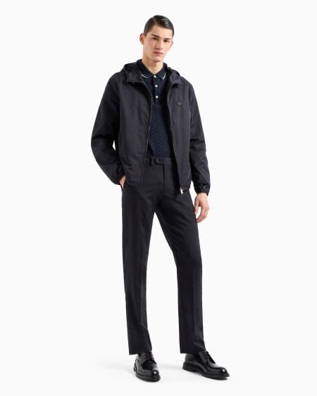 Armani Polo De Punto Jacquard Mercerizado Con águila Integral