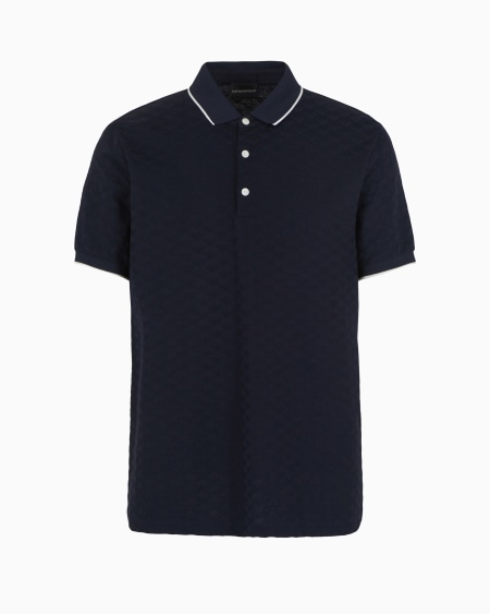 Armani Polo de punto jacquard mercerizado con águila integral