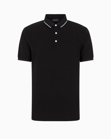 Armani Polo de punto jacquard mercerizado con águila integral
