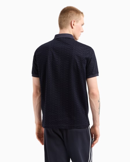 Armani Polo En Punto De Mezcla De Lyocell Con Inscripción Flocada Integral ASV