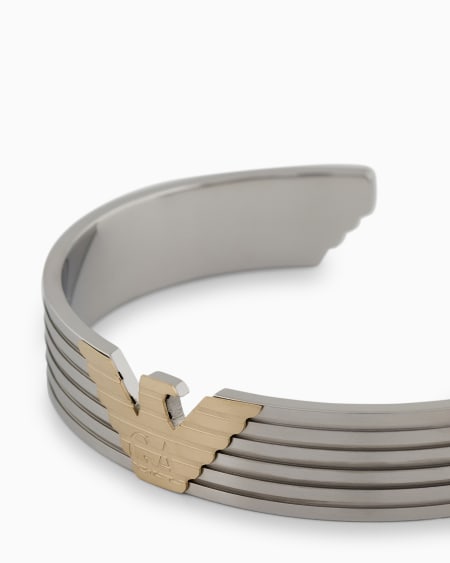 Armani Pulsera Brazalete De Acero Inoxidable En Dos Tonos