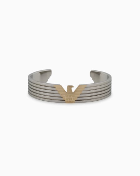Armani Pulsera brazalete de acero inoxidable en dos tonos