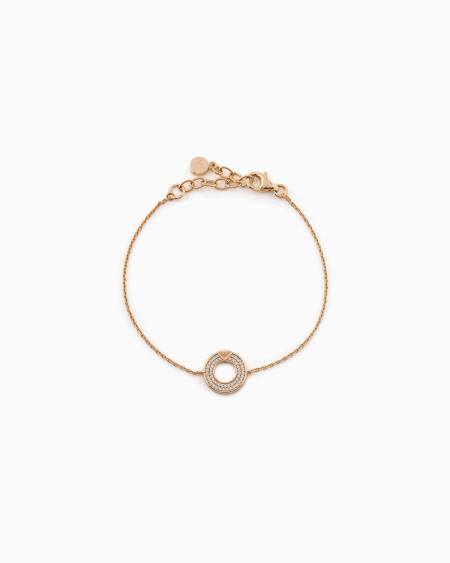 Armani Pulsera con detalles de plata de ley en tono rosa dorado