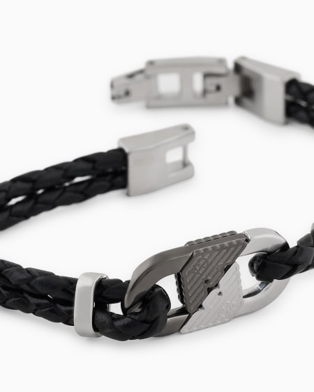 Armani Pulsera Con Placa De Acero Inoxidable Bicolor