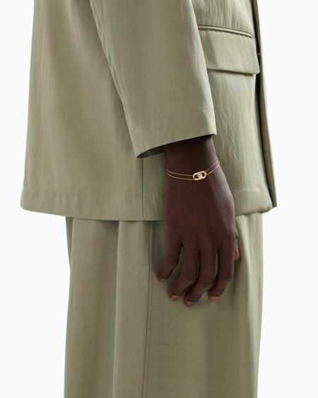 Armani Pulsera Con Placa De Acero Inoxidable Dorado