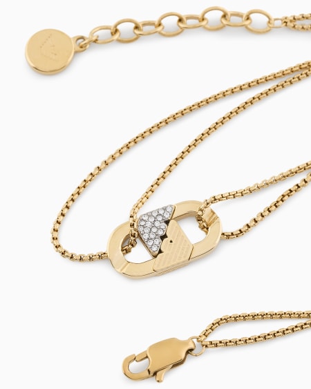 Armani Pulsera Con Placa De Acero Inoxidable Dorado