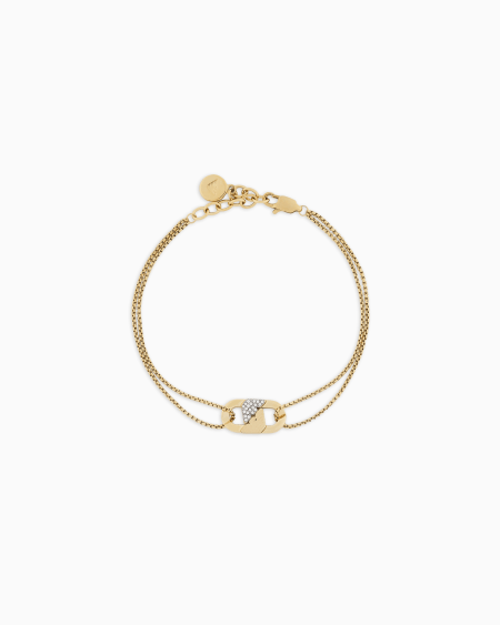 Armani Pulsera con placa de acero inoxidable dorado