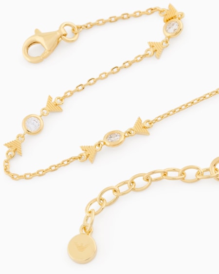 Armani Pulsera De Cadena En Plata De Ley Color Dorado