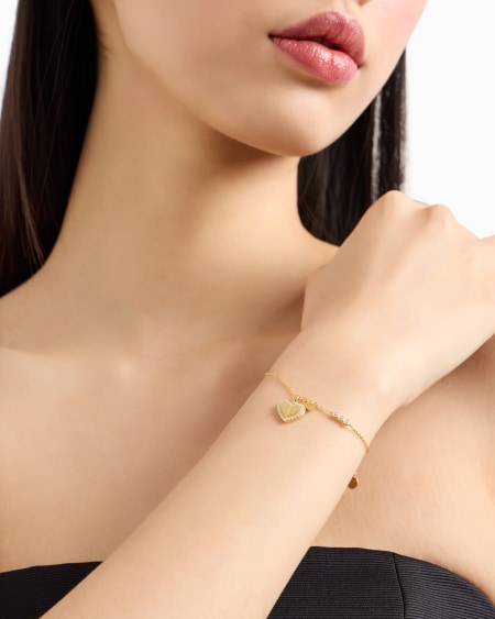 Armani Pulsera De Cadena En Plata De Ley Color Dorado