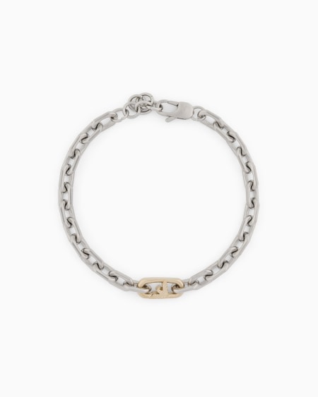 Armani Pulsera de eslabones de acero inoxidable en dos tonos