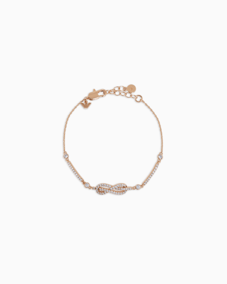 Armani Pulsera de secciones de latón en tono rosa dorado