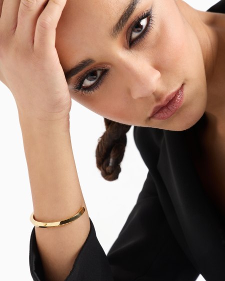 Armani Pulsera Tipo Brazalete De Latón En Tono Dorado