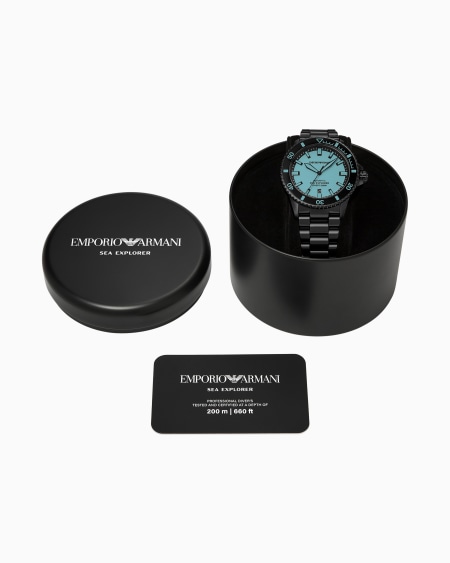 Armani Reloj Automático Sea Explorer De Acero Inoxidable Negro