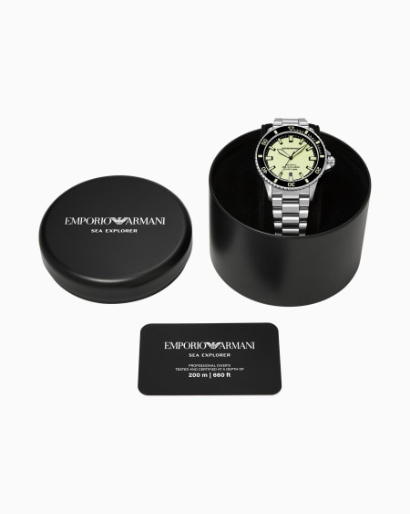 Armani Reloj Automático Sea Explorer De Acero Inoxidable