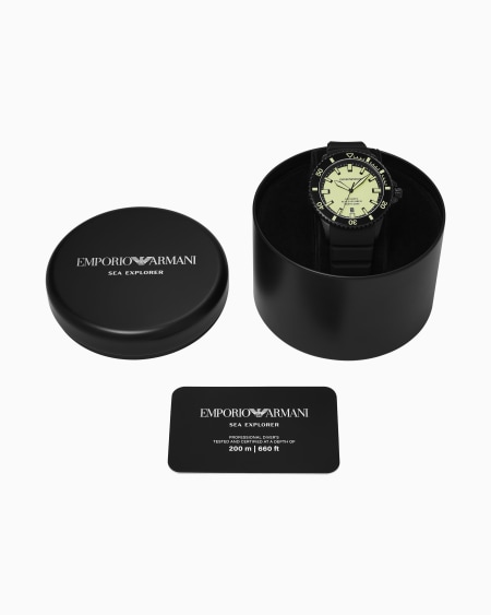 Armani Reloj Automático Sea Explorer De Silicona Negra