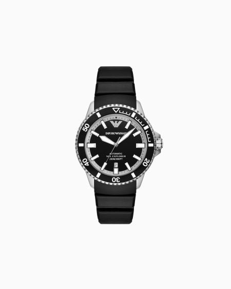 Armani Reloj automático Sea Explorer de silicona negra