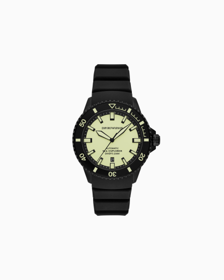 Armani Reloj automático Sea Explorer de silicona negra