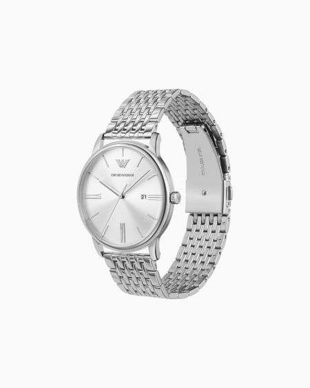 Armani Reloj De Acero Inoxidable De Tres Agujas Con Fecha