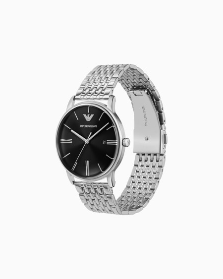 Armani Reloj De Acero Inoxidable De Tres Agujas Con Fecha