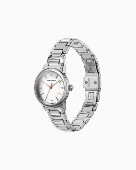 Armani Reloj De Acero Inoxidable De Tres Manecillas De Fabricación Suiza