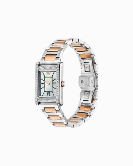 Armani Reloj De Dos Manecillas De Acero Inoxidable Bicolor