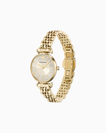 Armani Reloj De Dos Manecillas En Acero Inoxidable Dorado