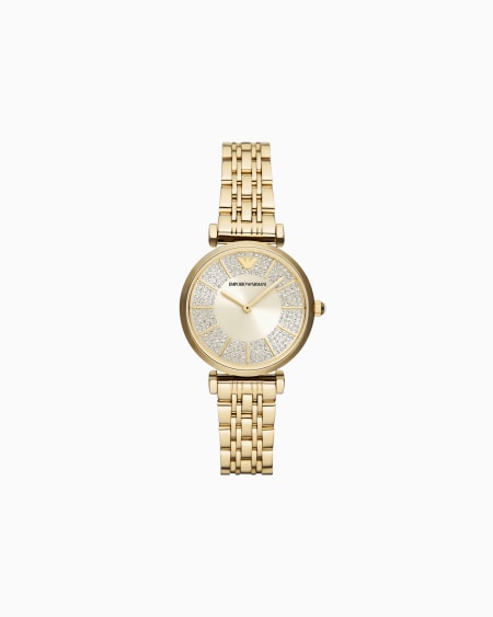 Armani Reloj de dos manecillas en acero inoxidable dorado