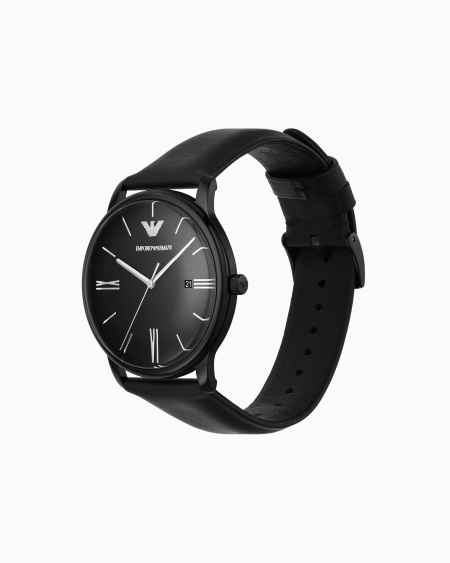 Armani Reloj De Piel Marrón Con Tres Manecillas Y Fecha