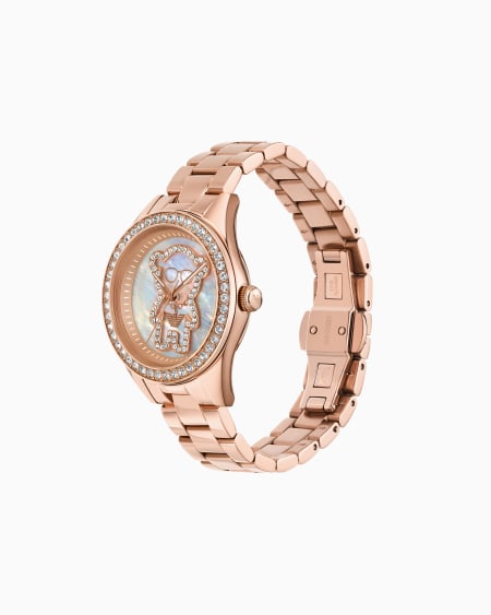 Armani Reloj De Tres Manecillas De Acero Inoxidable Color Oro Rosa