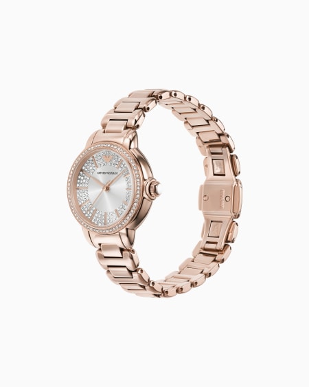 Armani Reloj De Tres Manecillas De Acero Inoxidable Color Oro Rosa