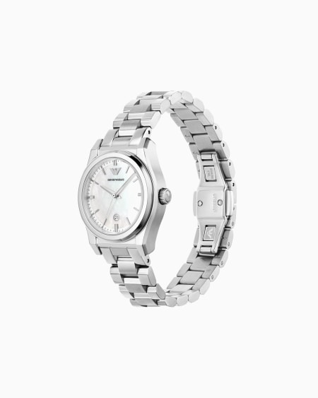 Armani Reloj De Tres Manecillas De Acero Inoxidable Con Visualización De Fecha