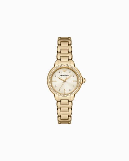 Armani Reloj de tres manecillas en acero inoxidable dorado