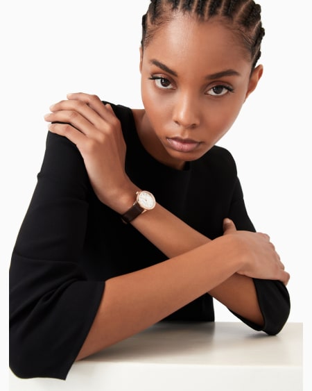 Armani Reloj Emporio Armani Swiss De Cuarzo Con Tres Manecillas Y Correa De Piel Marrón