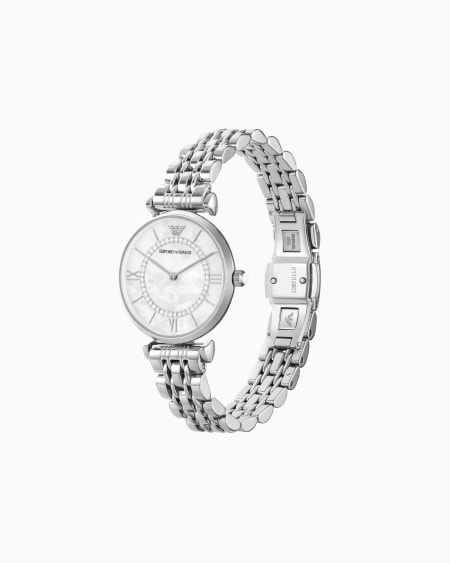 Armani Reloj Para Mujer De Dos Esferas Con Pulsera De Acero