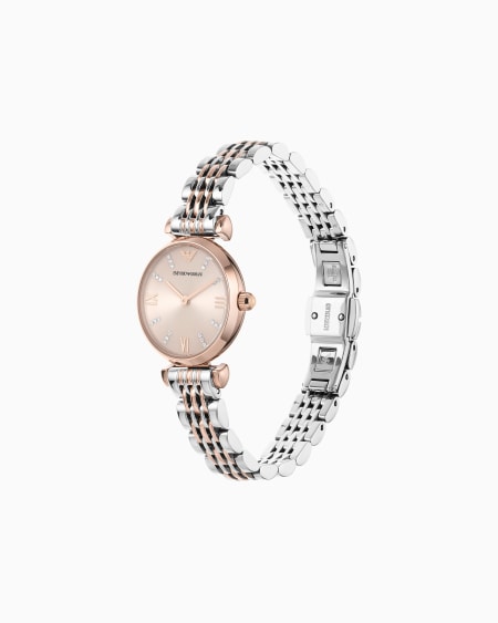 Armani Reloj Para Mujer De Dos Manecillas De Acero Inoxidable Bicolor