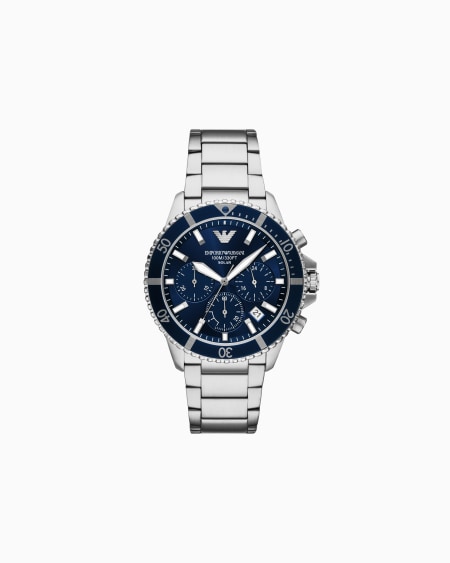 Armani Reloj solar con cronógrafo World Explorer de acero inoxidable