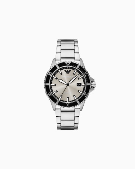 Armani Reloj World Explorer de acero inoxidable con tres manecillas y visualización de fecha