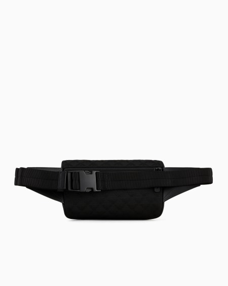 Armani Riñonera De Nailon Con Motivo Integral De águila En Tejido Jacquard