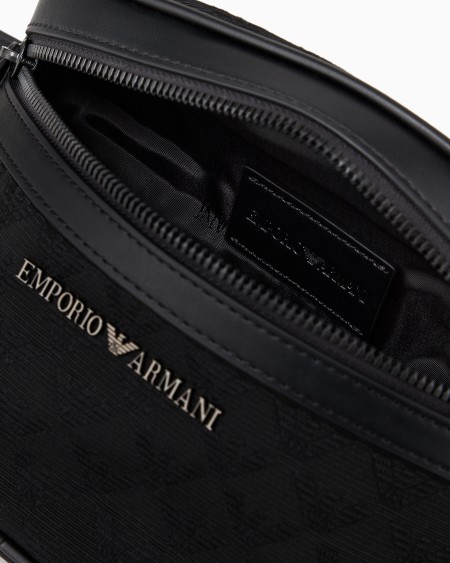 Armani Riñonera De Nailon Con Motivo Integral De águila En Tejido Jacquard
