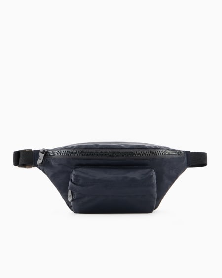 Armani Riñonera de nailon con motivo integral de águila