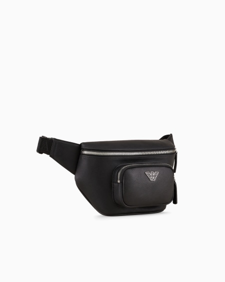 Armani Riñonera De Piel Saffiano Regenerada Con Placa De águila ASV