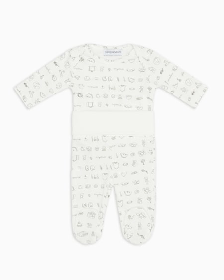 Armani Set de regalo con bodi y pantalones con pies de punto con estampado Tendresse