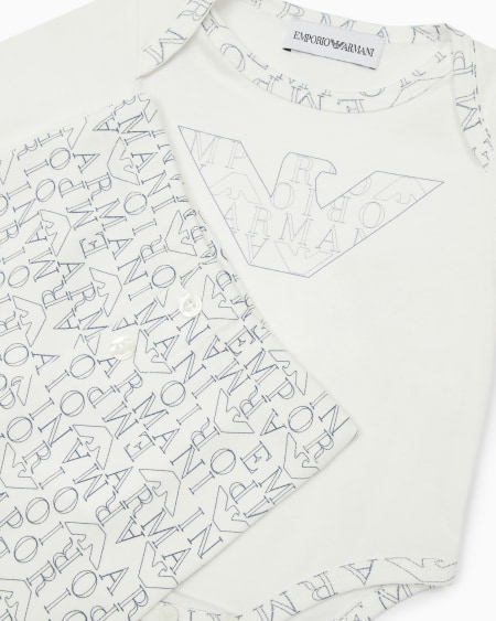 Armani Set De Regalo Con Bodi Y Pantalones De Punto Interlock Logomania