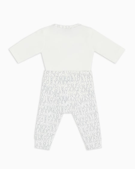 Armani Set De Regalo Con Bodi Y Pantalones De Punto Interlock Logomania