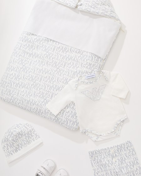 Armani Set De Regalo Con Bodi Y Pantalones De Punto Interlock Logomania